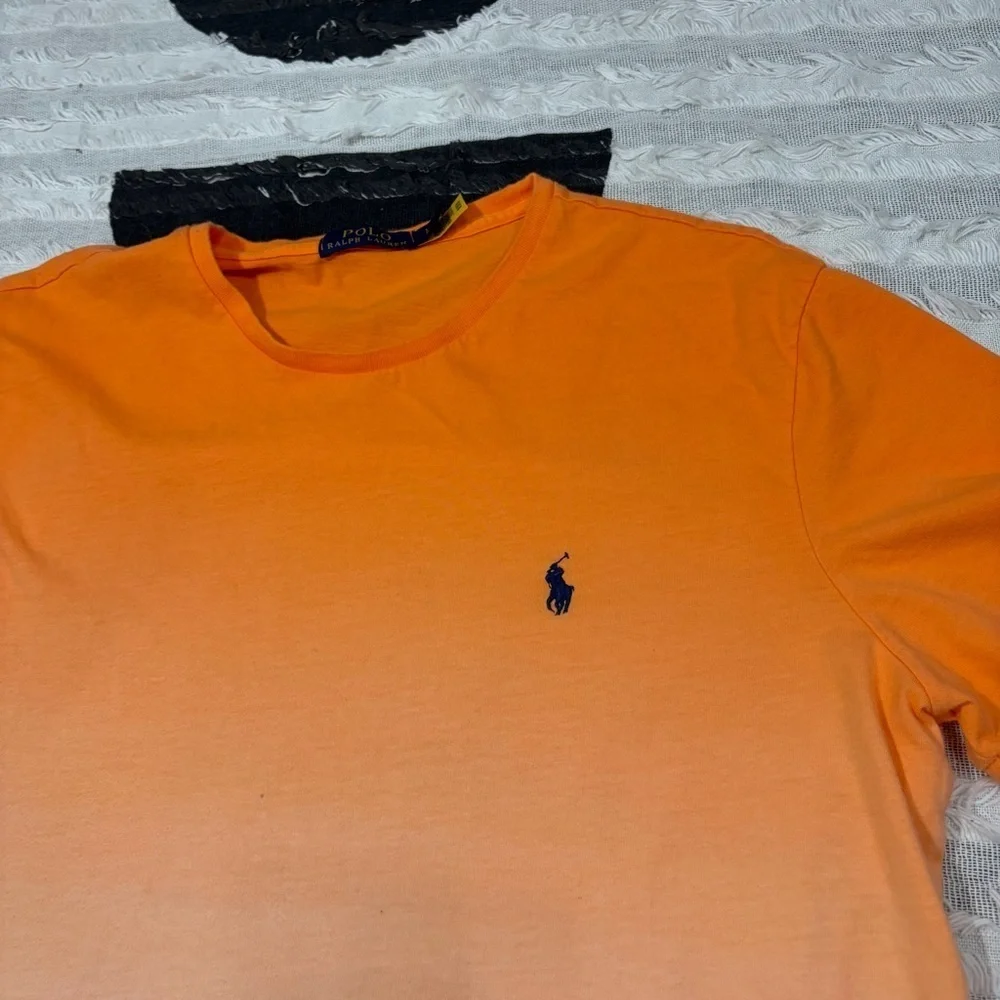 POLO RALPH LAUREN aside degrade orange white original brand Sz L Boho Preppy